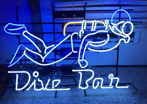 Dive Bar Scuba Guy Neon Light Sign Lamp