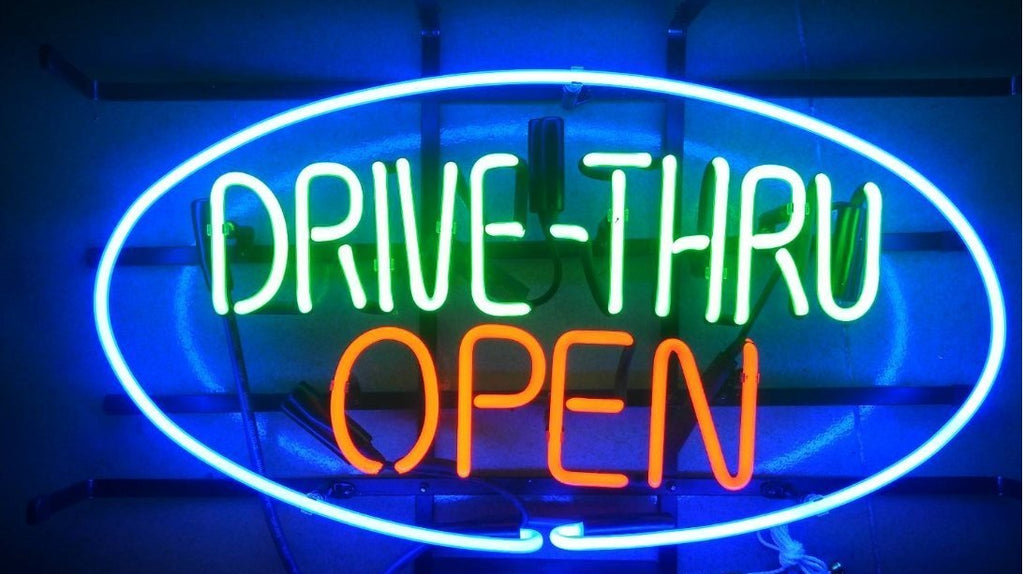Drive Thru Coffee Cafe Open Neon Sign Light Lamp – neonsign.us