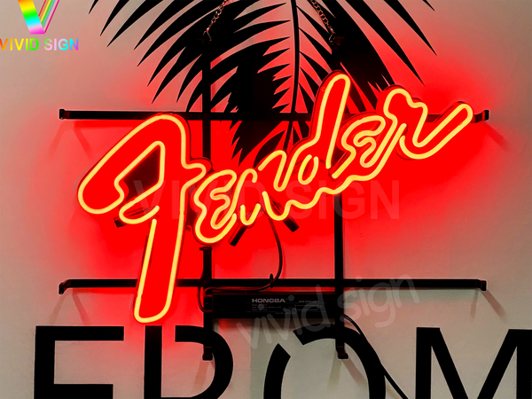 Fender Guitar HD Vivid Neon Sign Light Lamp