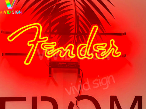 Fender Guitar HD Vivid Neon Sign Lamp Light