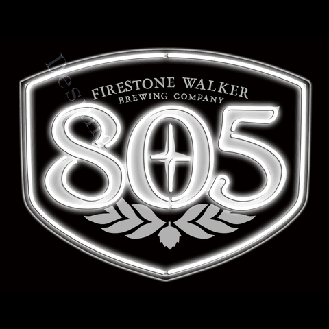 Desung Firestone Walker 805 (Alcohol - Beer) vivid neon sign, front view, turned on