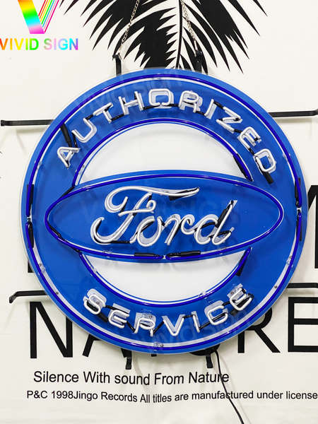 Ford Authorized Service Auto HD Vivid Neon Sign Lamp Light