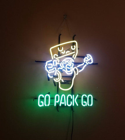 Green Bay Packers Go Pack Go Neon Sign Light Lamp