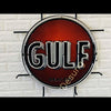 Desung Gulf Gas Gasoline (Business - Gas Station) vivid neon sign, front view, turned off