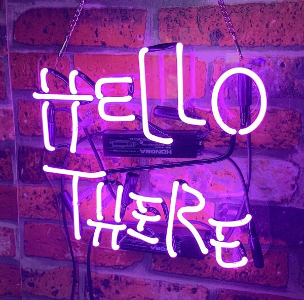 Hello There Hell Here Acrylic Neon Sign Light Lamp