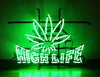 Marijuana Hemp Leaf High Life Weeds Bar Neon Sign Light Lamp