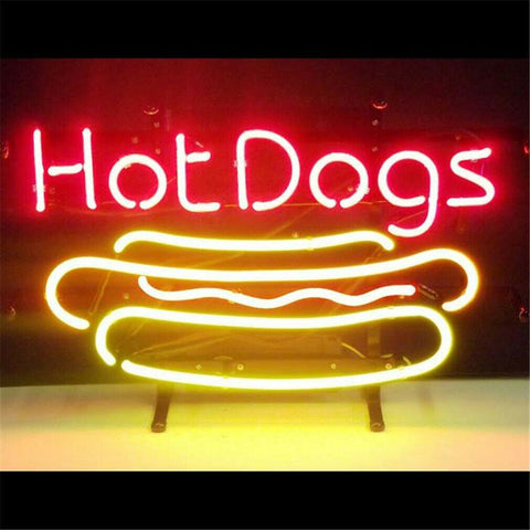 Hot Dogs Dog Open Neon Sign Light Lamp