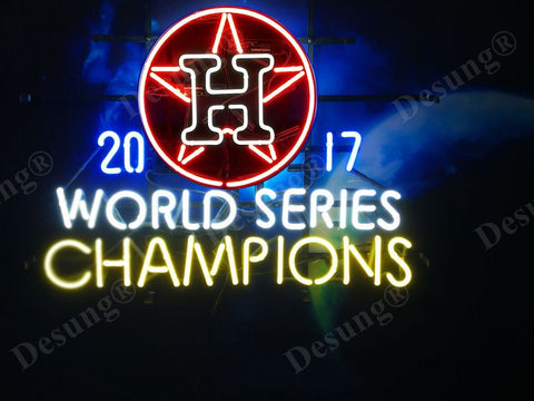 Houston Astros 2017 World Series Champions HD Vivid Neon Sign Light Lamp Printing