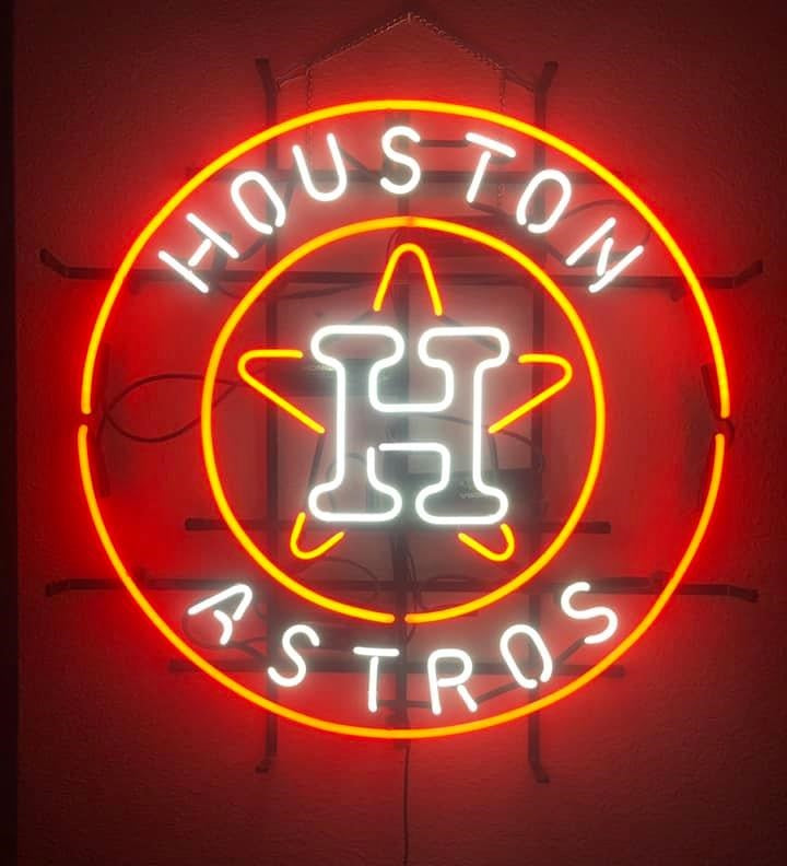 Houston Astros Round Baseball Metal Sign