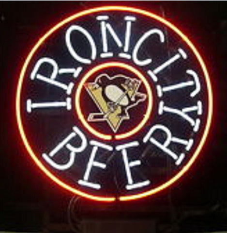 Iron City Beer Pittsburgh Penguins Neon Lamp Light Sign