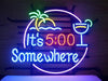 It's 500 Somewhere Palm Tree Neon Sign Light Lamp