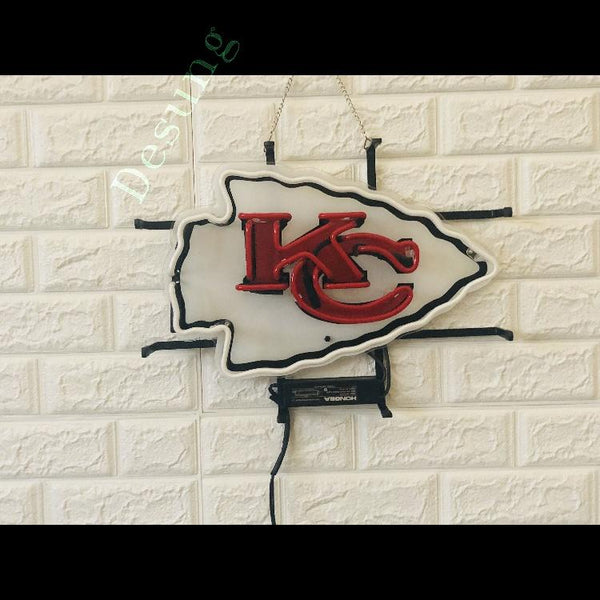 Desung Kansas City Chiefs (Sports - Football) vivid neon sign, front view, turned off