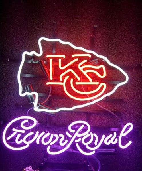 Kansas City Chiefs Crown Royal Neon Sign Light Lamp
