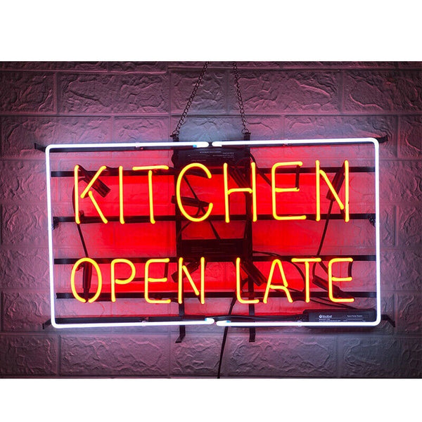 Kitchen Open Late Neon Sign Light Lamp