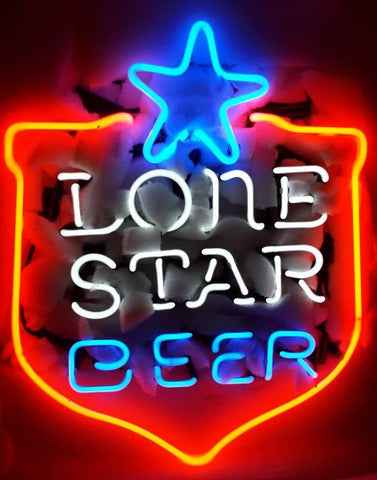 Lone Star Beer Shield Neon Sign Light Lamp
