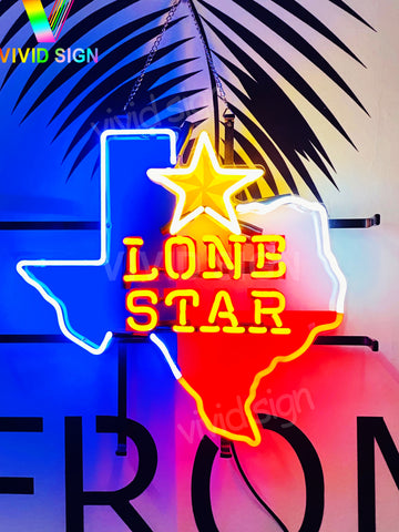 Lone Star Beer Texas HD Vivid Neon Sign Light Lamp