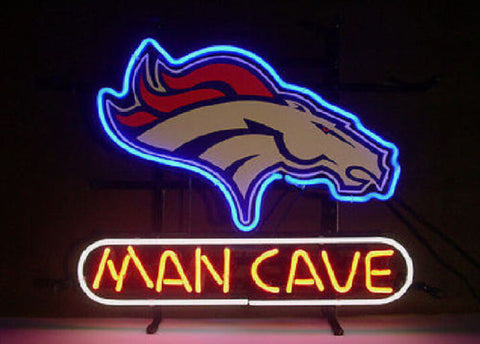 Man Cave Denver Broncos Neon Sign Light Lamp