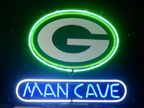 Man Cave Green Bay Packers Neon Sign Light Lamp