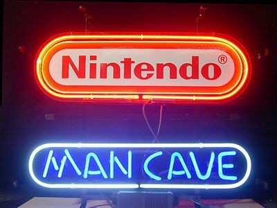 Man Cave Nintendo Game Room Video Neon Sign Light Lamp