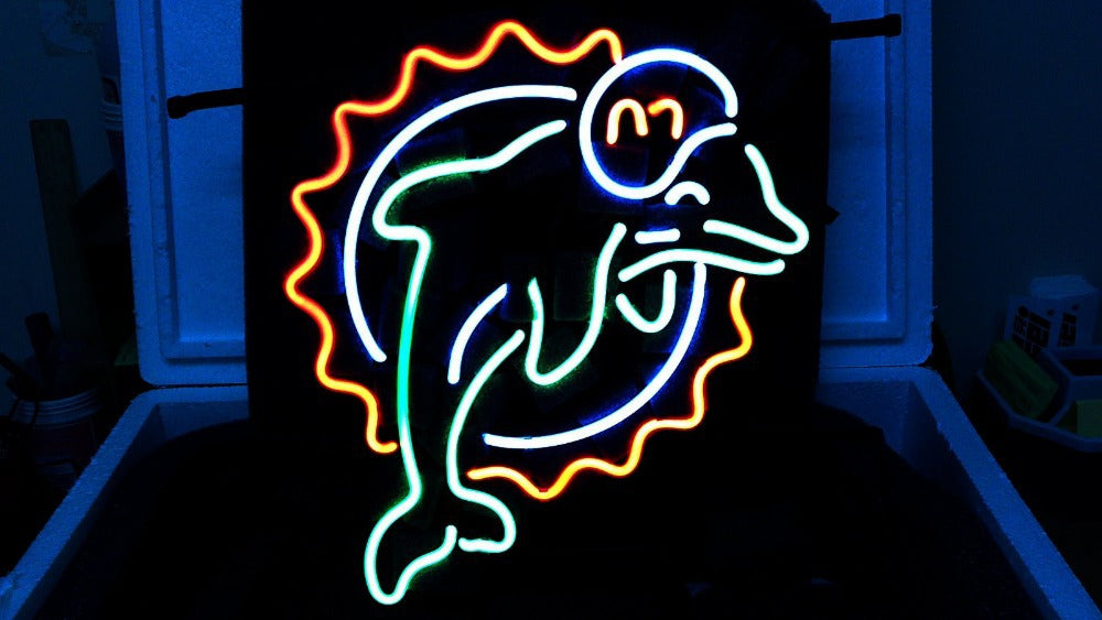 Custom 20-Inch Miami Dolphins Neon Sign Lamp – HD Vivid Print For Game Room, Bar, Or Man Cave