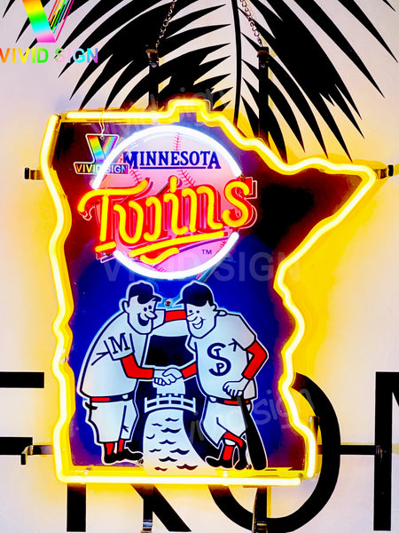 Minnesota Twins Alternate Logo Twin City HD Vivid Neon Sign Light Lamp