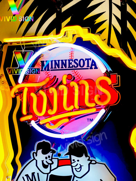 Minnesota Twins Alternate Logo Twin City HD Vivid Neon Sign Light Lamp