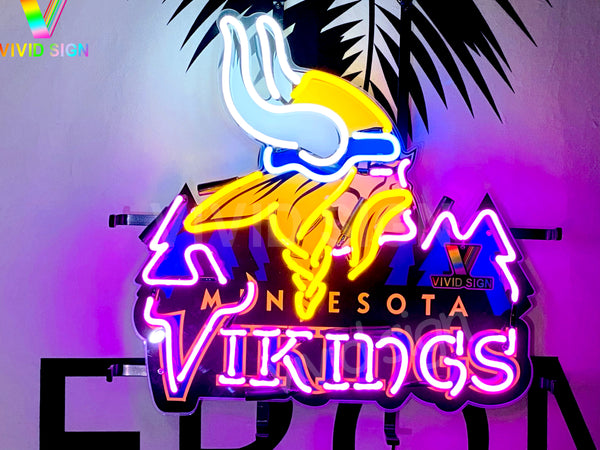 Minnesota Vikings HD Vivid Neon Sign Lamp Light