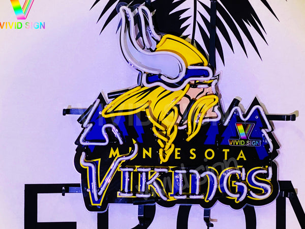 Minnesota Vikings HD Vivid Neon Sign Lamp Light