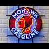 Desung Mohawk Gasoline  (Business - Gas Station) vivid neon sign, front view, turned on