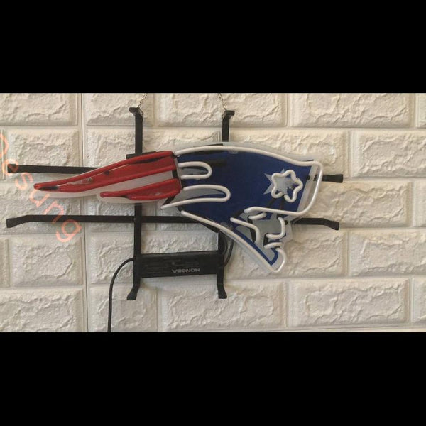 Desung New England Patriots (Sports - Football) vivid neon sign, front view, turned off