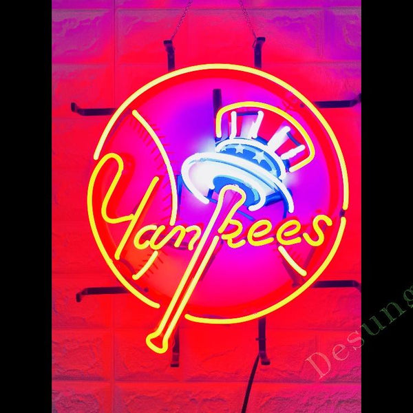 Desung New York Yankees (Sports - Baseball) vivid neon sign, front view, turned on
