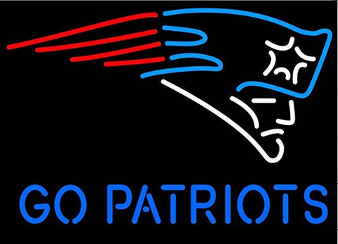 New England Patriots Go Patriots Logo Neon Sign Light Lamp