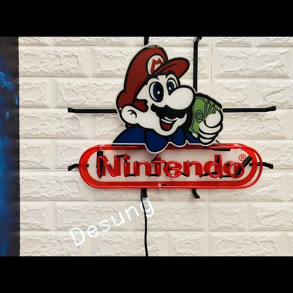 Desung Nintendo (Business - Arcade) vivid neon sign, front view, turned off