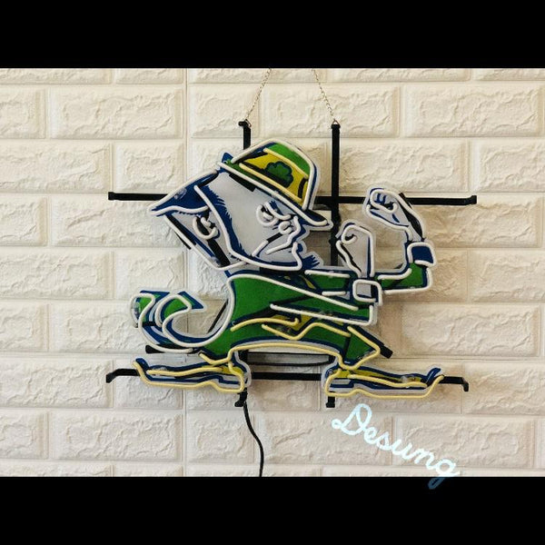 Desung Notre Dame Fighting Irish (Sports - Football) vivid neon sign, front view, turned off