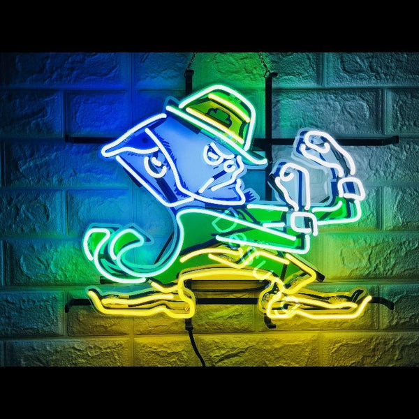 Desung Notre Dame Fighting Irish (Sports - Football) vivid neon sign, front view, turned on