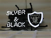 Silver and Black Oakland Las Vegas Raiders Neon Sign Light Lamp