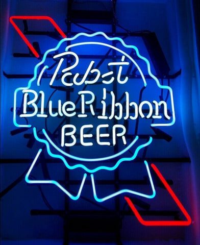 Pabst Blue Ribbon Logo Bar Neon Sign Lamp Light