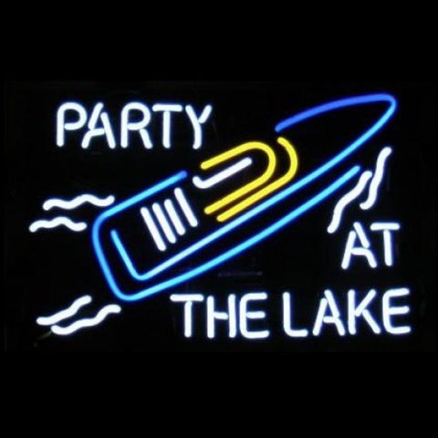 Party At The Lake Boat Bar Neon Sign Light Lamp