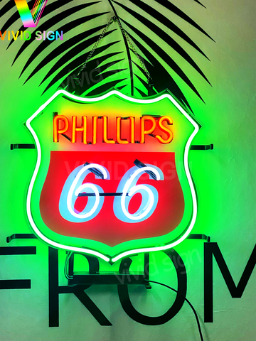 Phillips 66 Gasoline HD Vivid Neon Sign Light Lamp