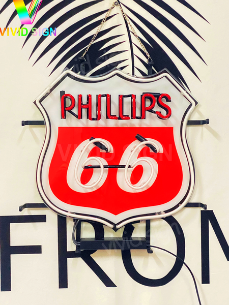 Phillips 66 Gasoline HD Vivid Neon Sign Light Lamp