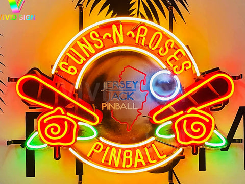 Pinball Jersey Jack Guns N Roses HD Vivid Neon Sign Lamp Light
