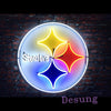 Desung Pittsburgh Steelers (Sports - Football) vivid neon sign, front view, turned on