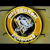 Desung Pittsburgh Penguin (Sports - Hokey) vivid neon sign, isometric view, turned on