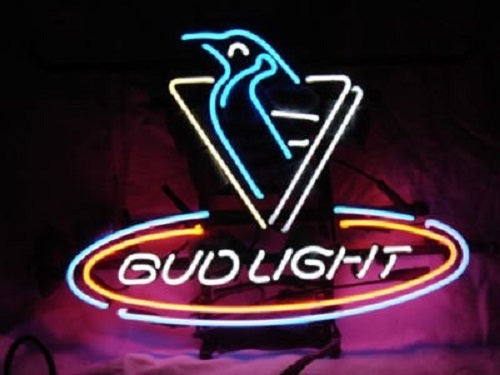 Pittsburgh Penguins Bud Light Neon Lamp Light Sign