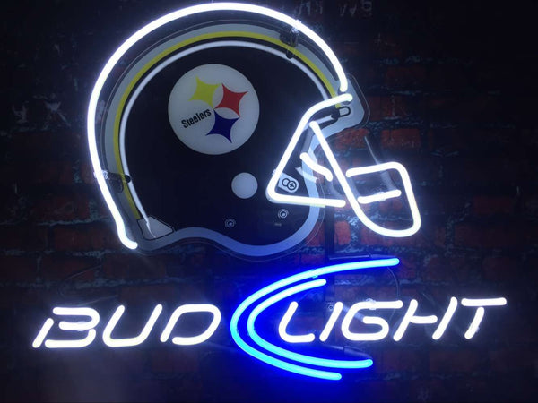 Pittsburgh Steelers Bud Light Helmet Logo Neon Sign Light Lamp