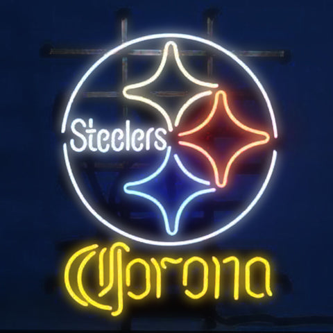 Pittsburgh Steelers Corona Logo Neon Sign Light Lamp
