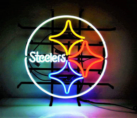 Pittsburgh Steelers Logo Bar Neon Sign Light Lamp