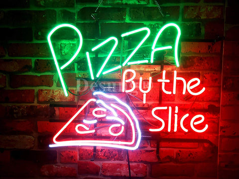 Delicious Pizza By The Slice Open Neon Sign Light Lamp