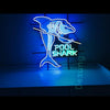 Desung Pool Shark (Business - Game) vivid neon sign, front view, turned on