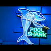 Desung Pool Shark (Business - Game) vivid neon sign, front view, turned on